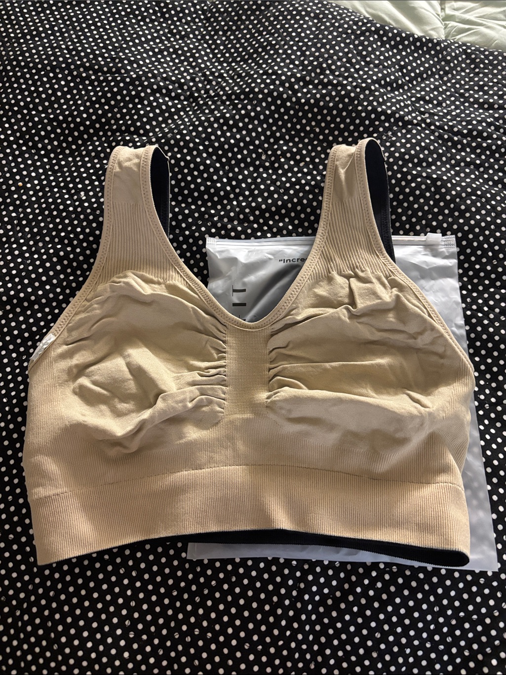 New! Large Underoutfit Reversible Bralette Black & Beige In Branded Packaging